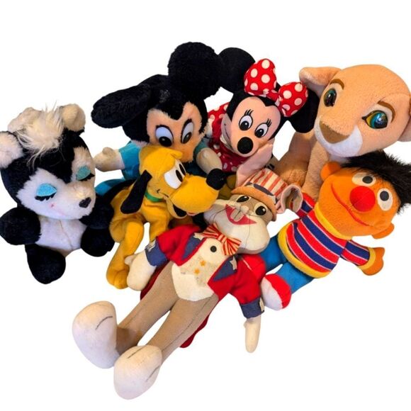 Vintage Disney  Looney Tunes Sesame Street Plush Toy‎ Set - Picture 1 of 13